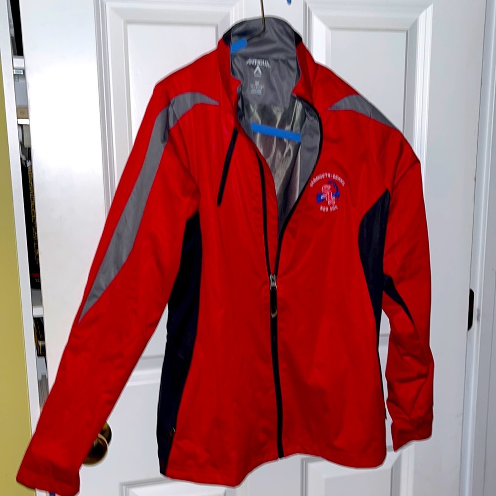 Vintage Never Worn! Yarmouth Dennis Red Sox Logo Nylon Jacket. Red with Black
